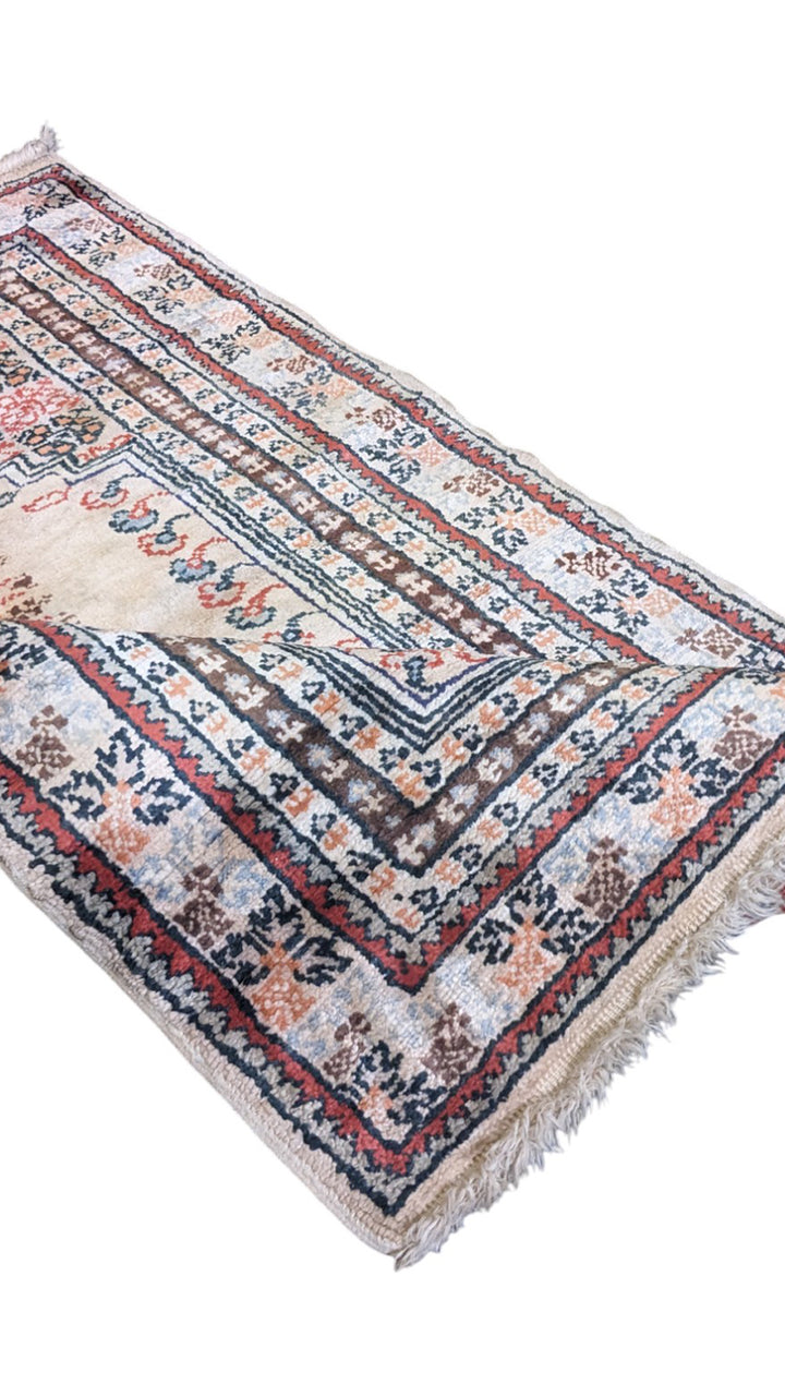 Turkish Vintage Prayer Silk Rug - Size: 2 x 3