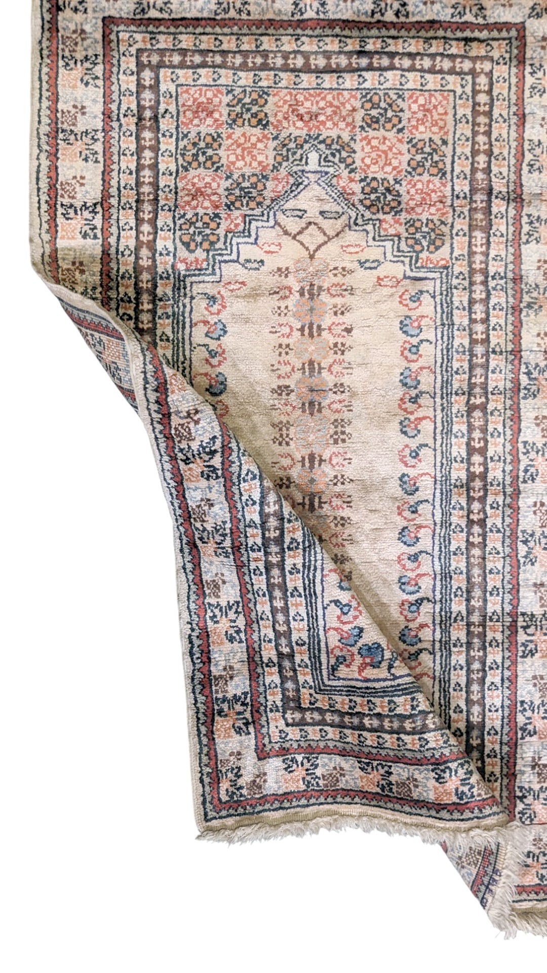 Turkish Vintage Prayer Silk Rug - Size: 2 x 3