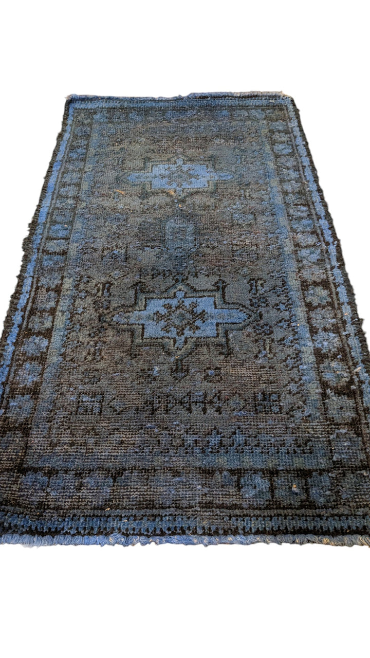 Baluchi Vintage Tribal Overdyed Rug  - Size: 4 x 2.2