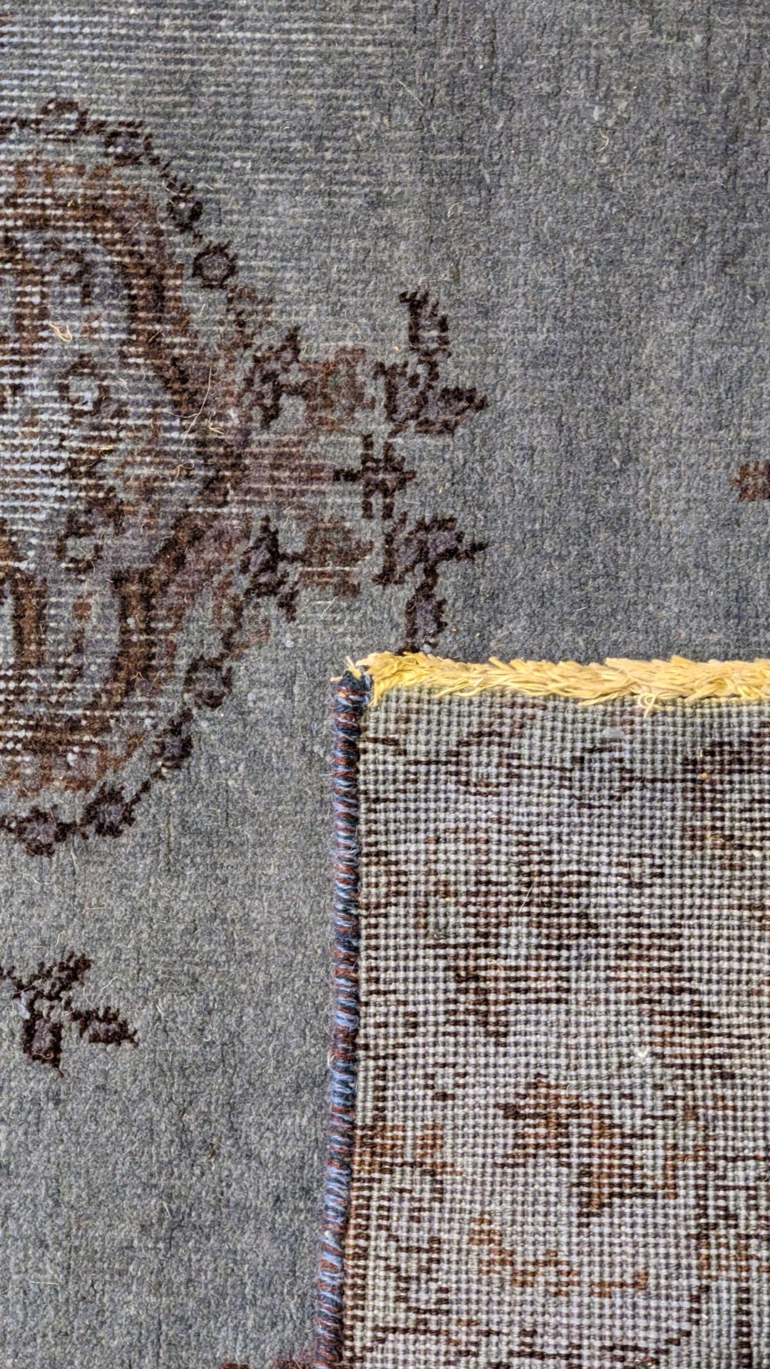 Baluchi Vintage Tribal Overdyed Rug - Size: 6.8 x 3.8