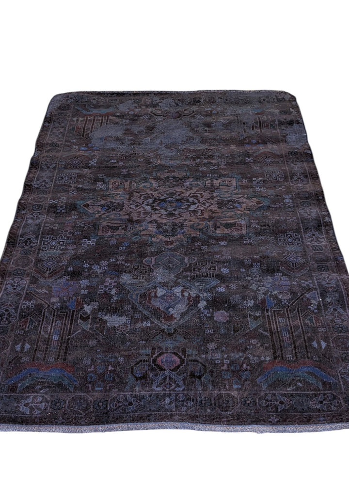 Baluchi Vintage Tribal Overdyed Rug - Size: 5.6 x 3.9