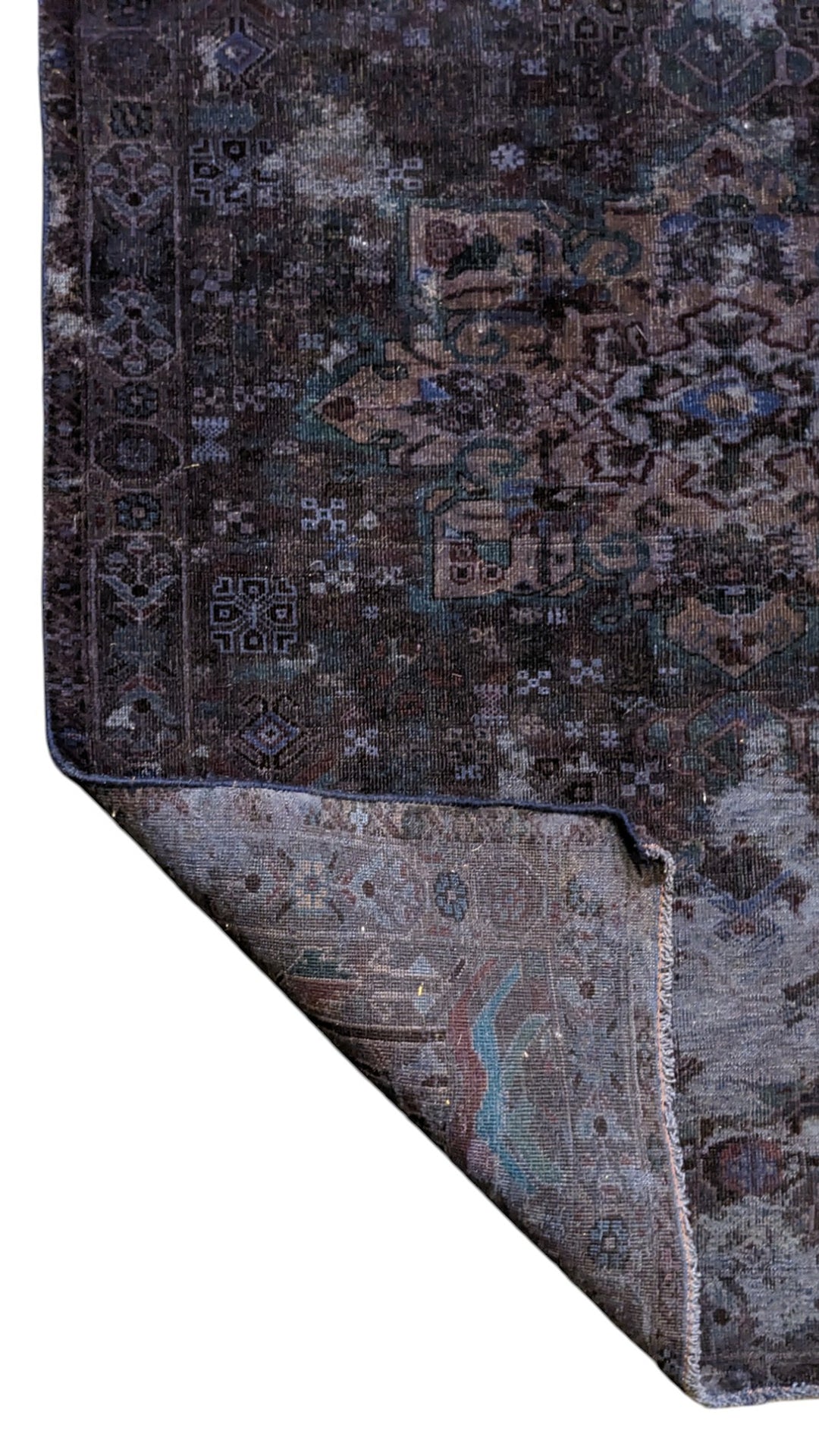 Baluchi Vintage Tribal Overdyed Rug - Size: 5.6 x 3.9