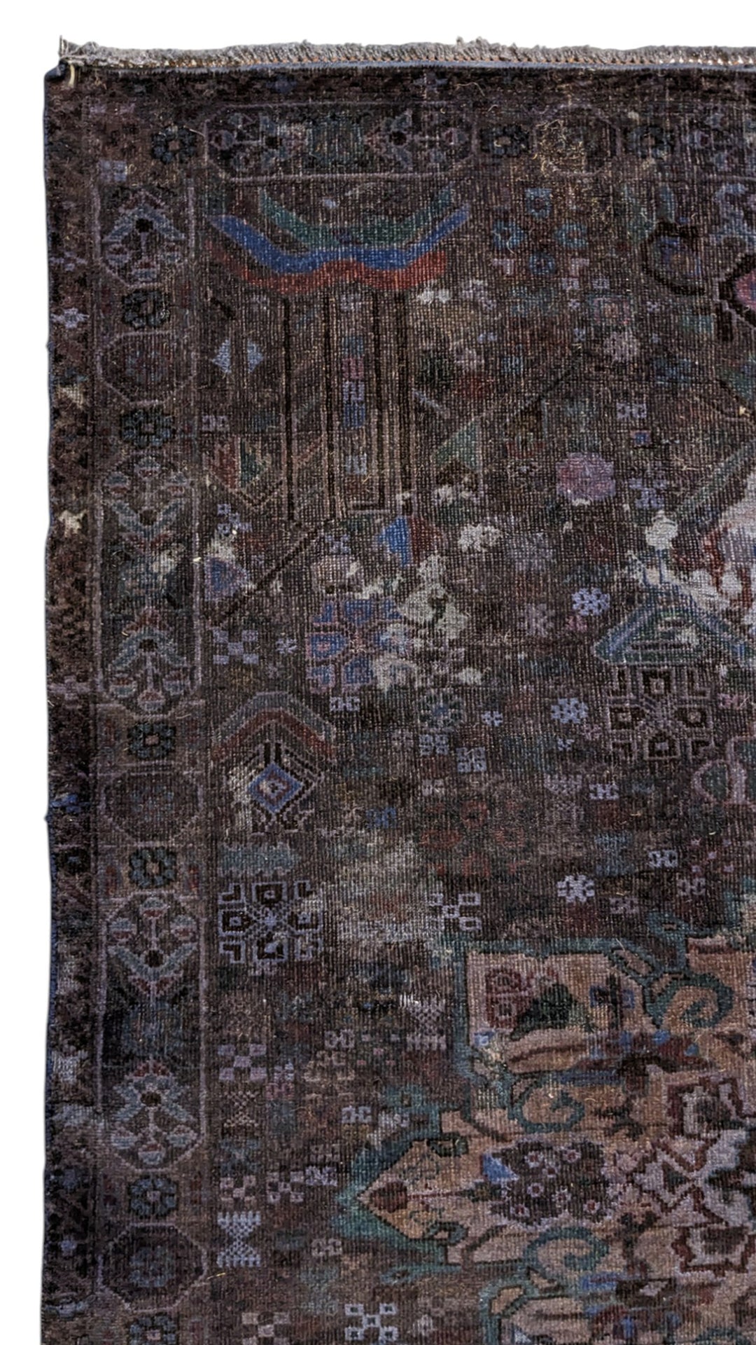 Baluchi Vintage Tribal Overdyed Rug - Size: 5.6 x 3.9