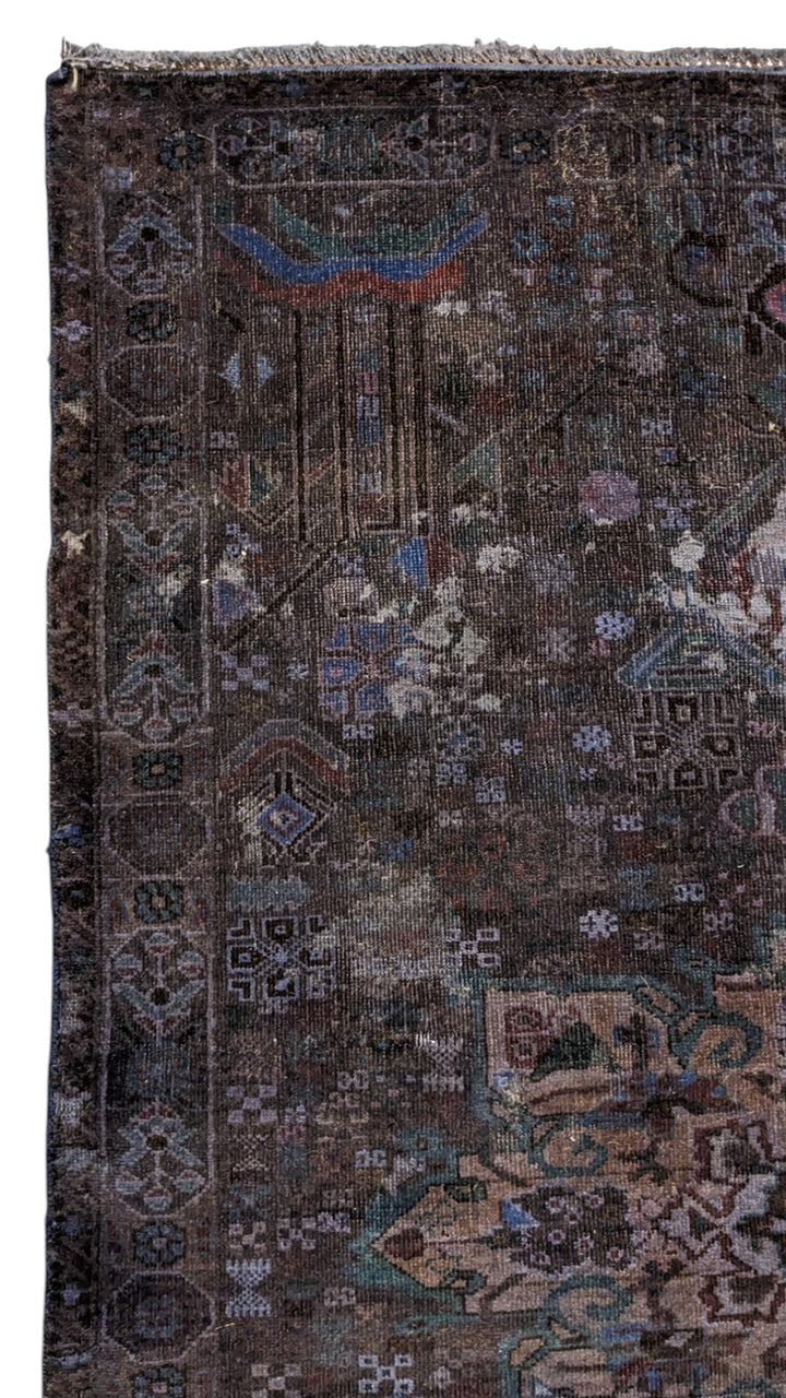 Baluchi Vintage Tribal Overdyed Rug - Size: 5.6 x 3.9