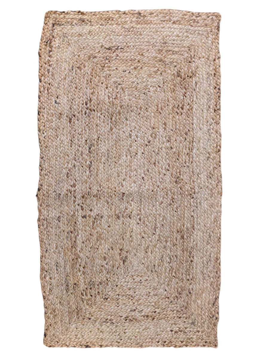Braided Natural Jute Rug - Size: 4.9 x 2.6
