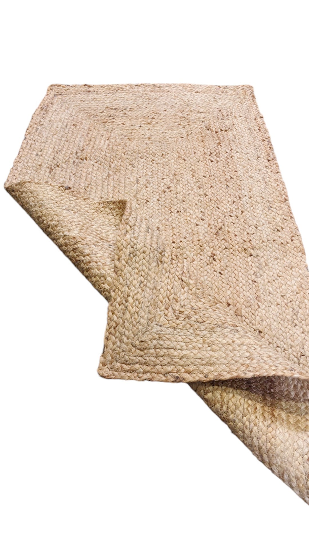 Braided Natural Jute Rug - Size: 4.9 x 2.6