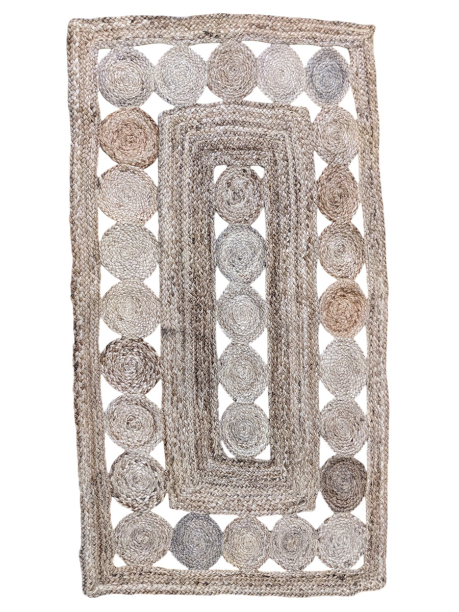 Braided Natural Jute Rug - Size: 4.9 x 2.11