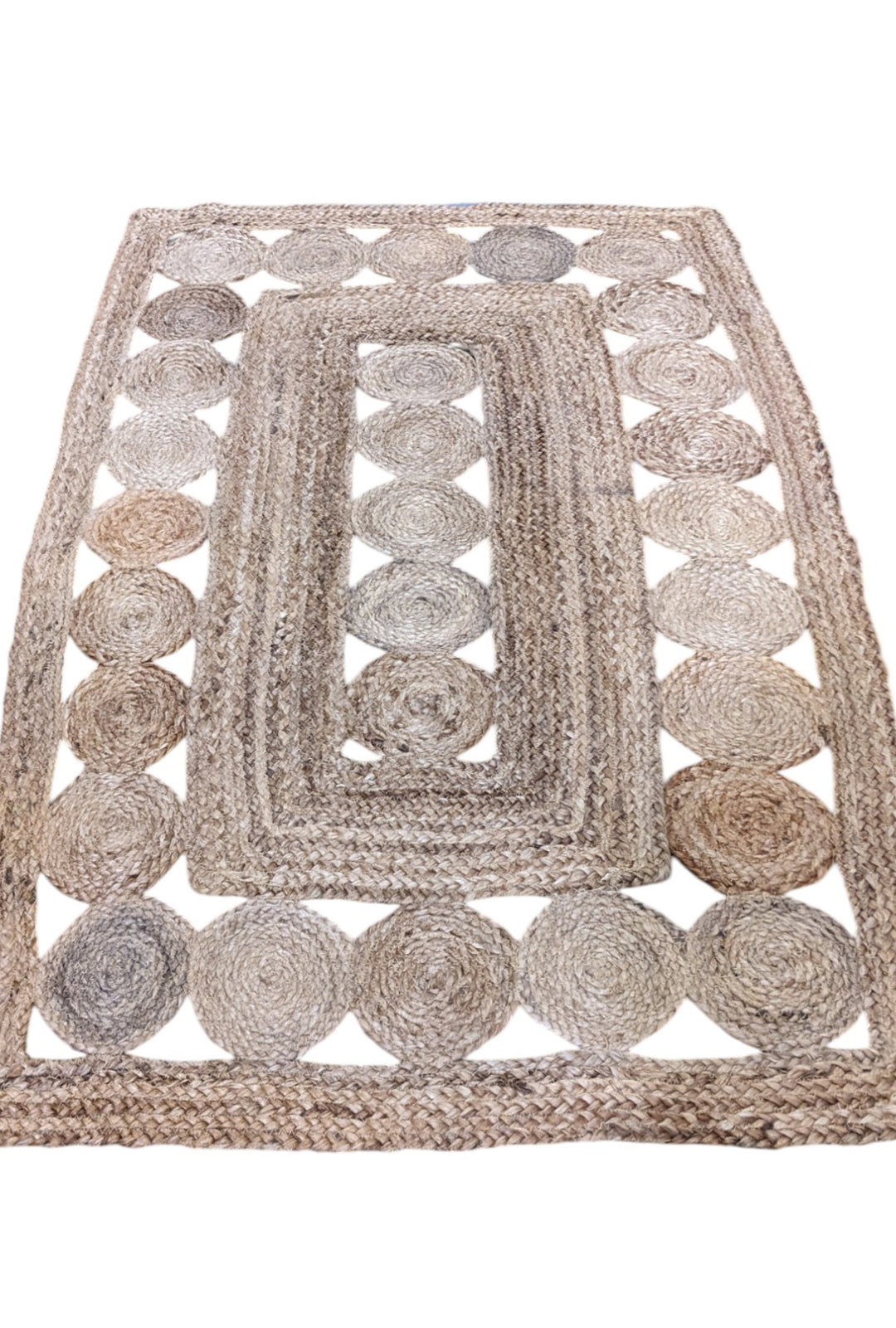 Braided Natural Jute Rug - Size: 4.9 x 2.11