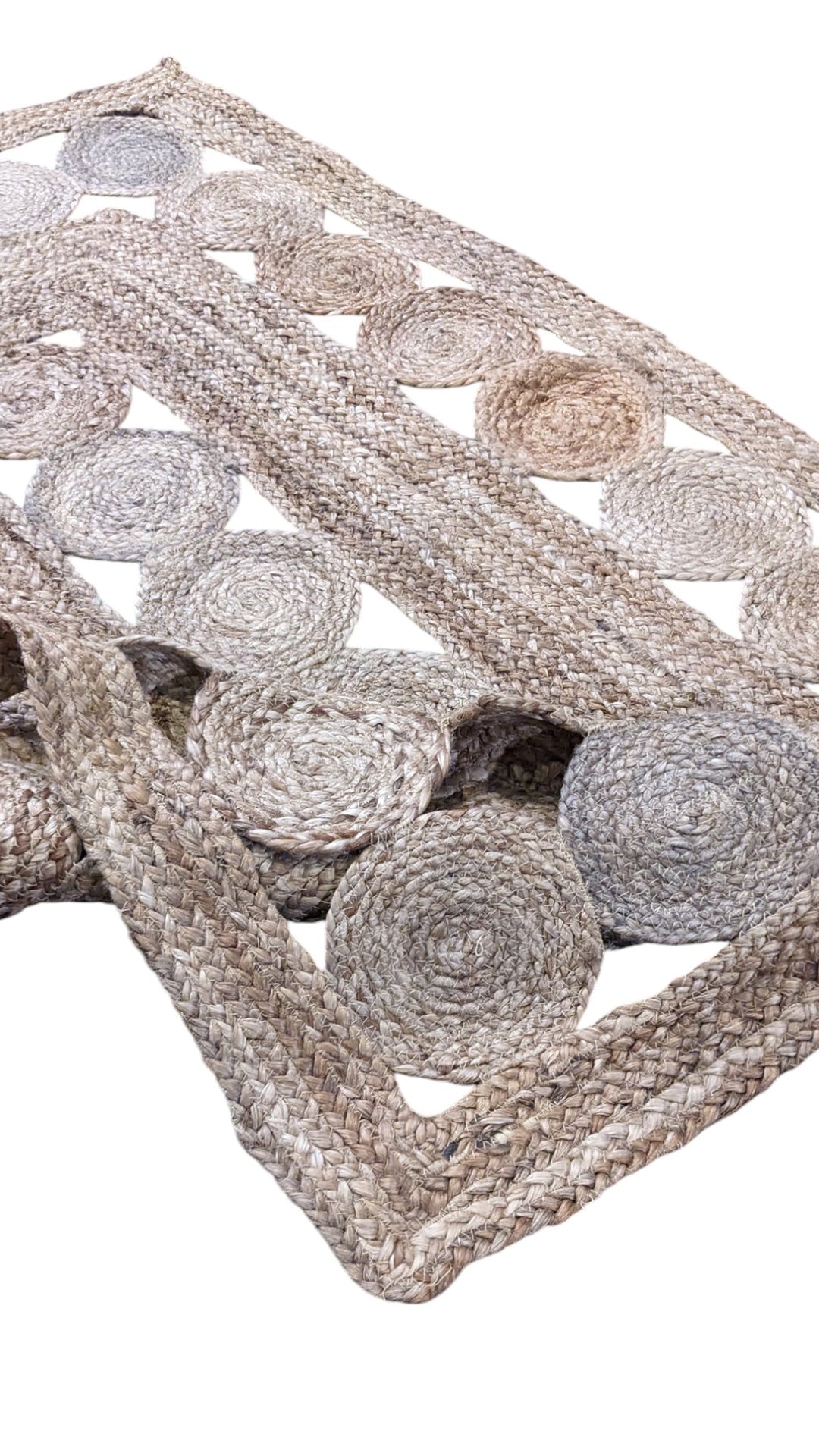 Braided Natural Jute Rug - Size: 4.9 x 2.11