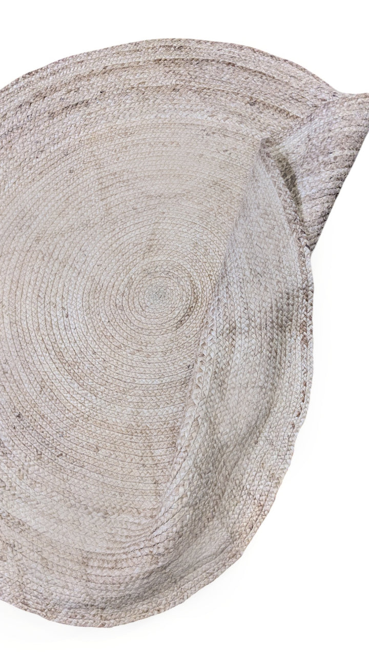 Braided Natural Jute Rug - Size: 4 x 4