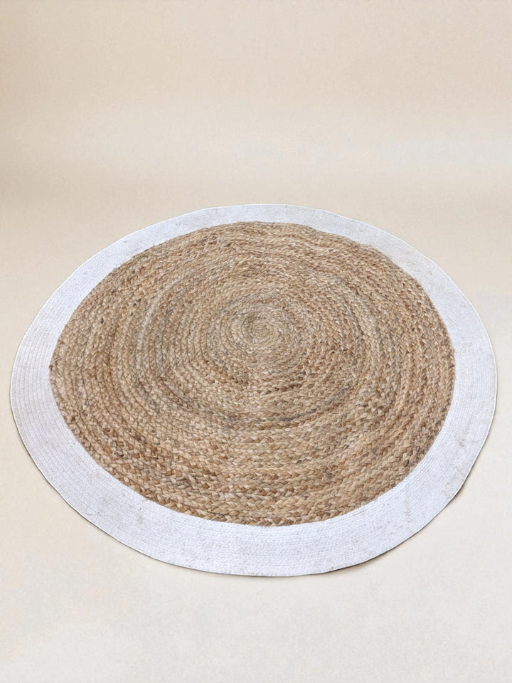 Braided Natural Round Jute Rug  - Size: 3.8 x 3.8