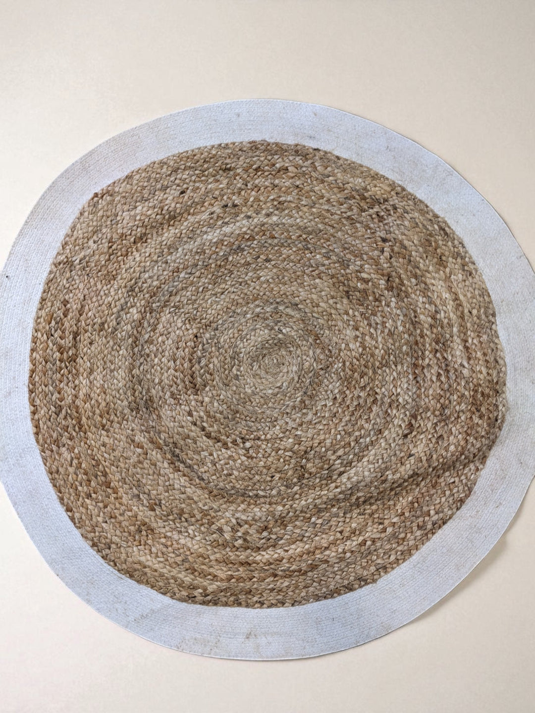 Braided Natural Round Jute Rug  - Size: 3.8 x 3.8