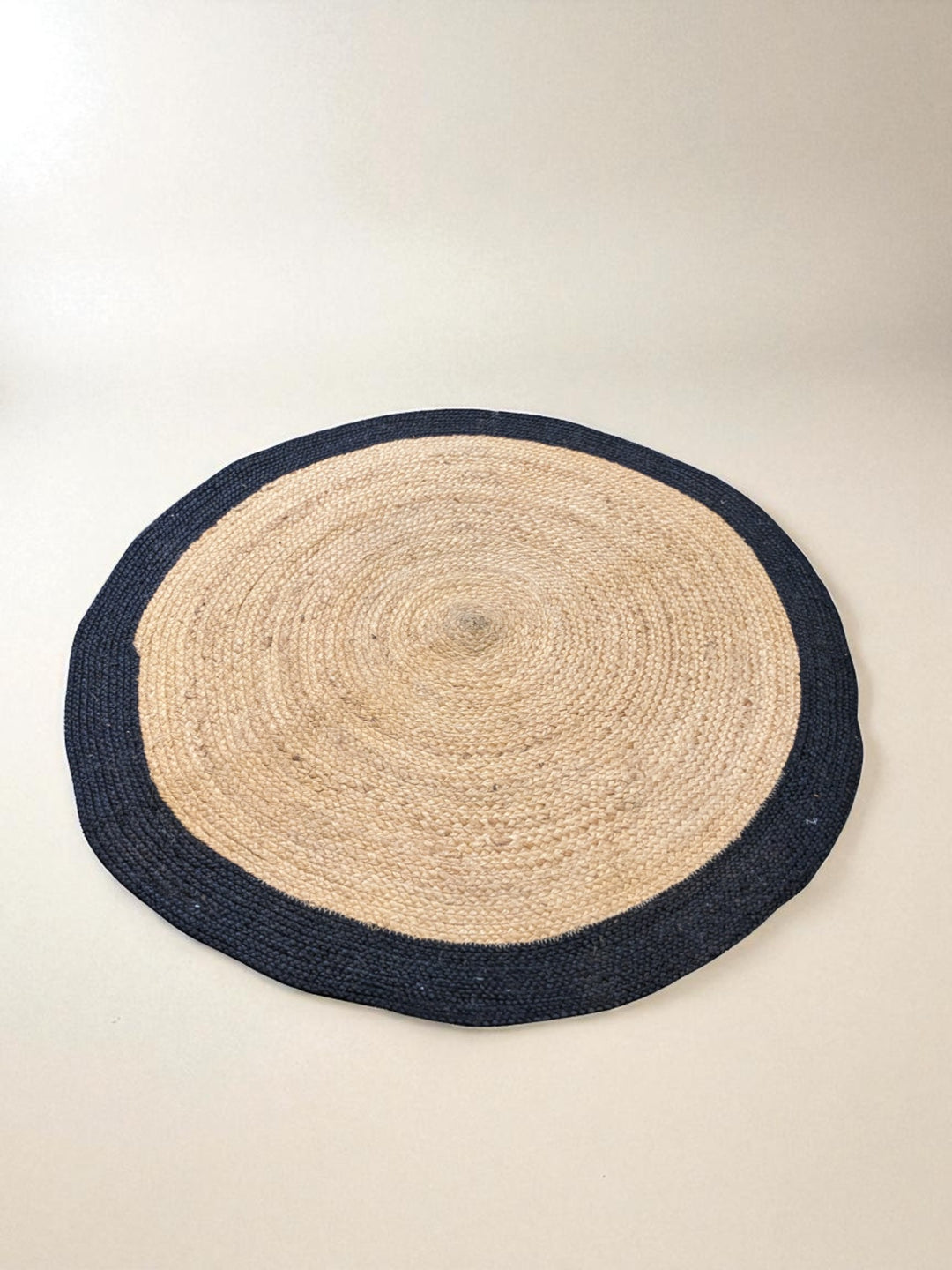 Braided Natural Round Jute Rug  - Size: 4 x 4