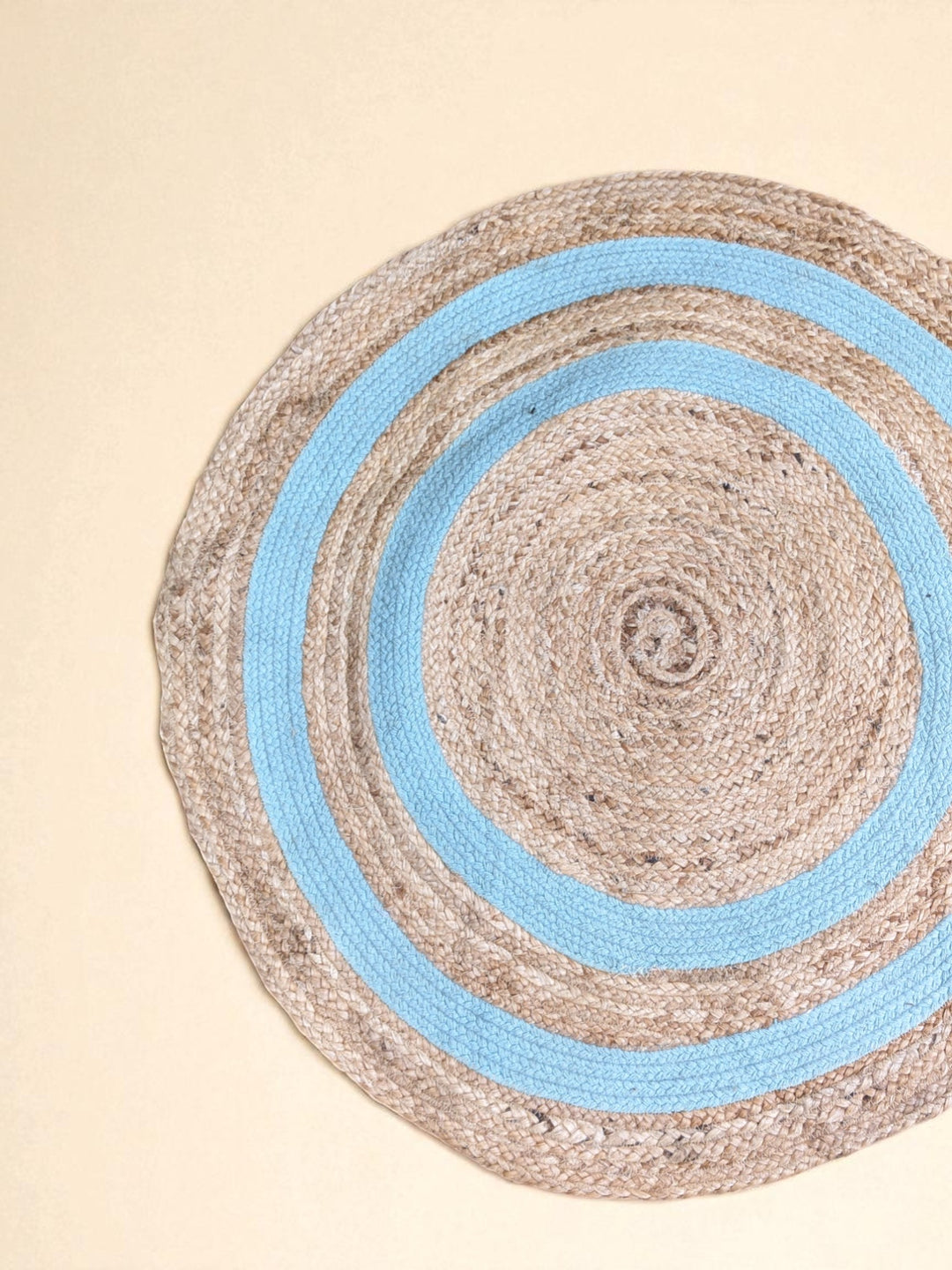 Braided Natural Round Jute Rug - Size: 3 x 3