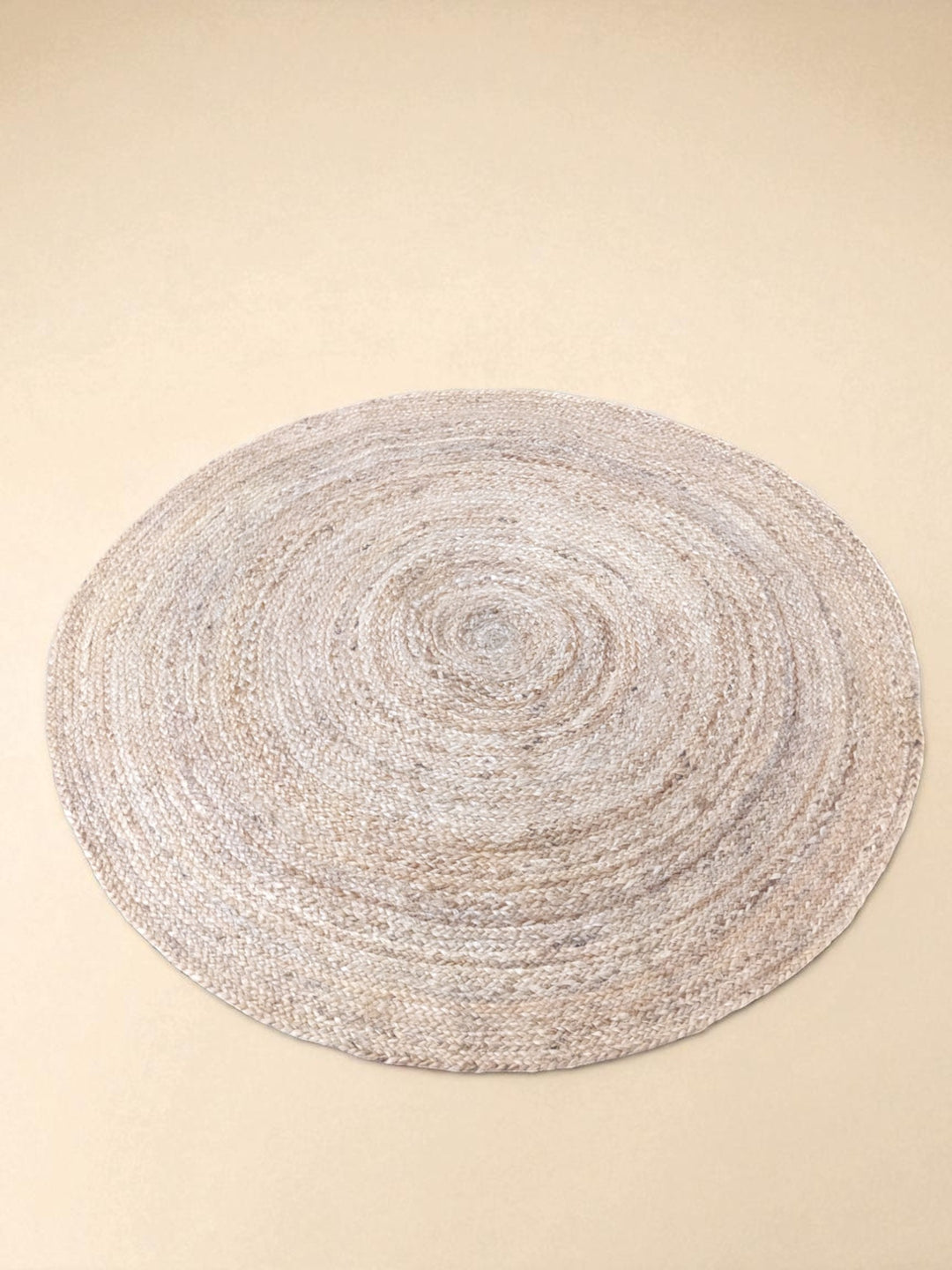 Braided Natural Round Jute Rug  - Size: 3.10 x 3.10