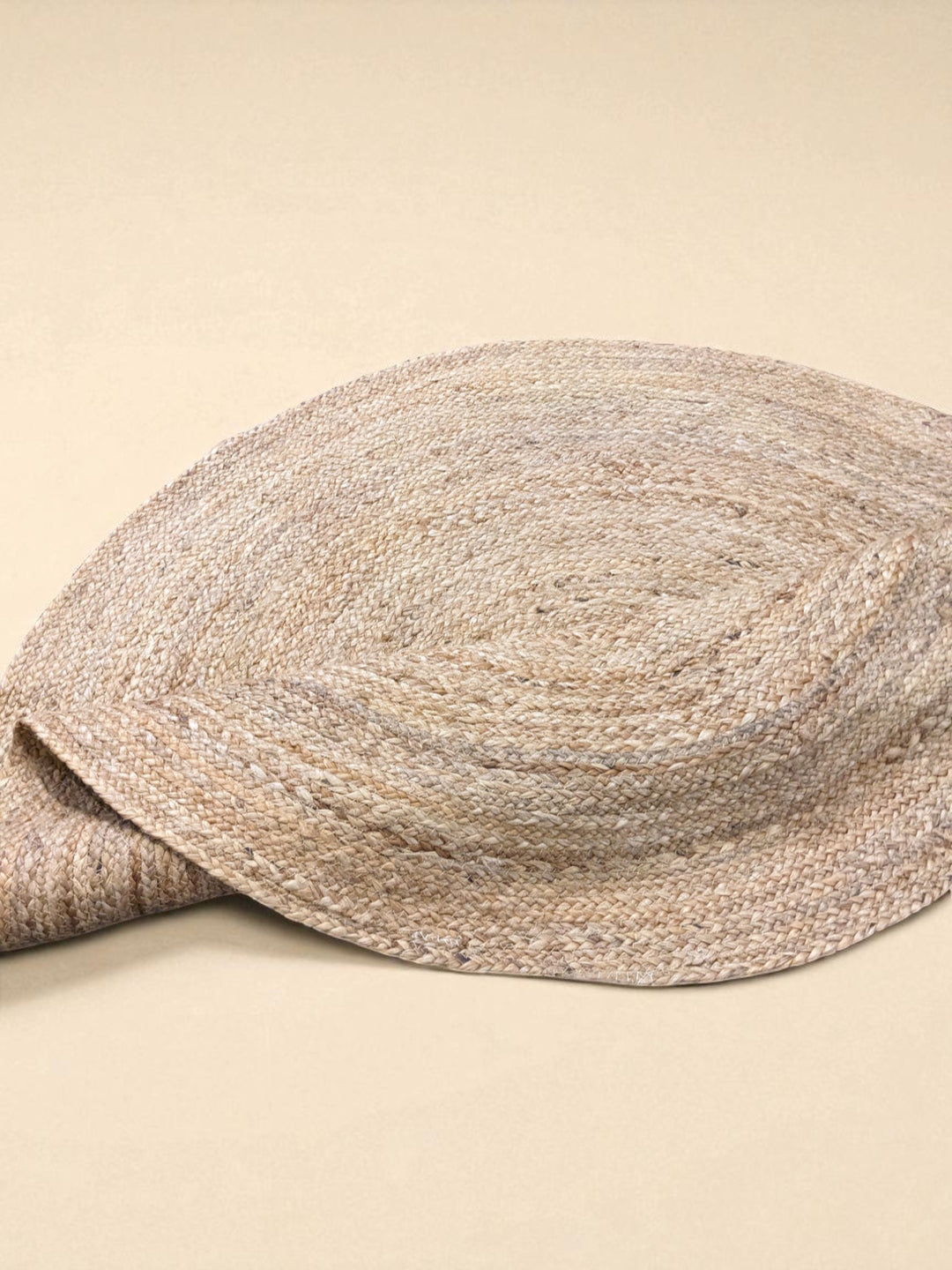 Braided Natural Round Jute Rug  - Size: 3.10 x 3.10