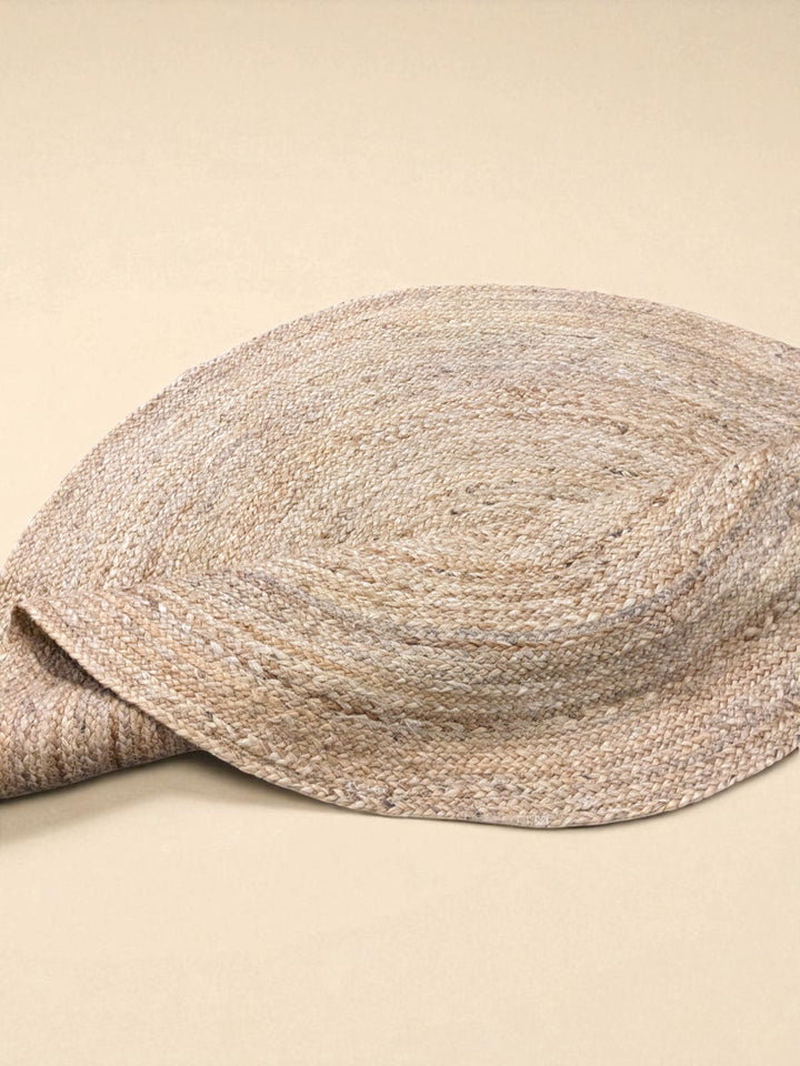 Braided Natural Round Jute Rug  - Size: 3.10 x 3.10