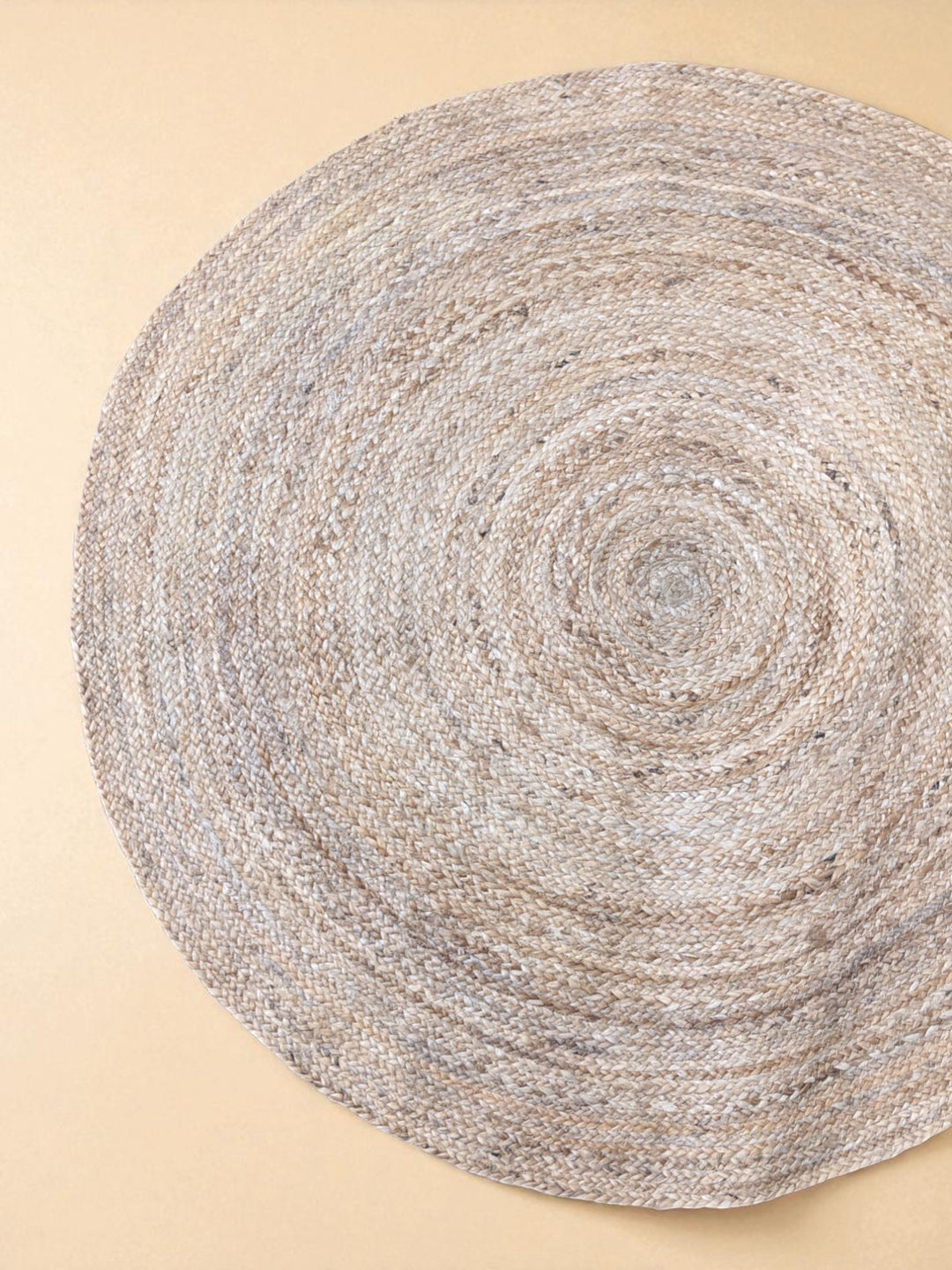 Braided Natural Round Jute Rug  - Size: 3.10 x 3.10