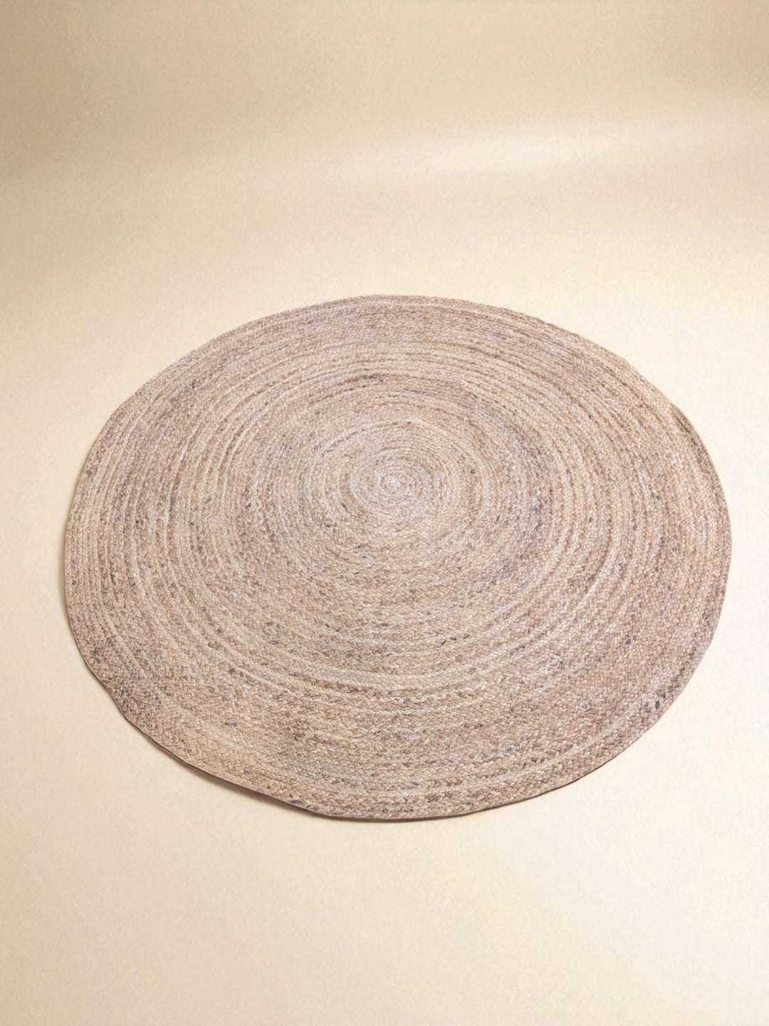 Braided Natural Round Jute Rug - Size: 4 x 4