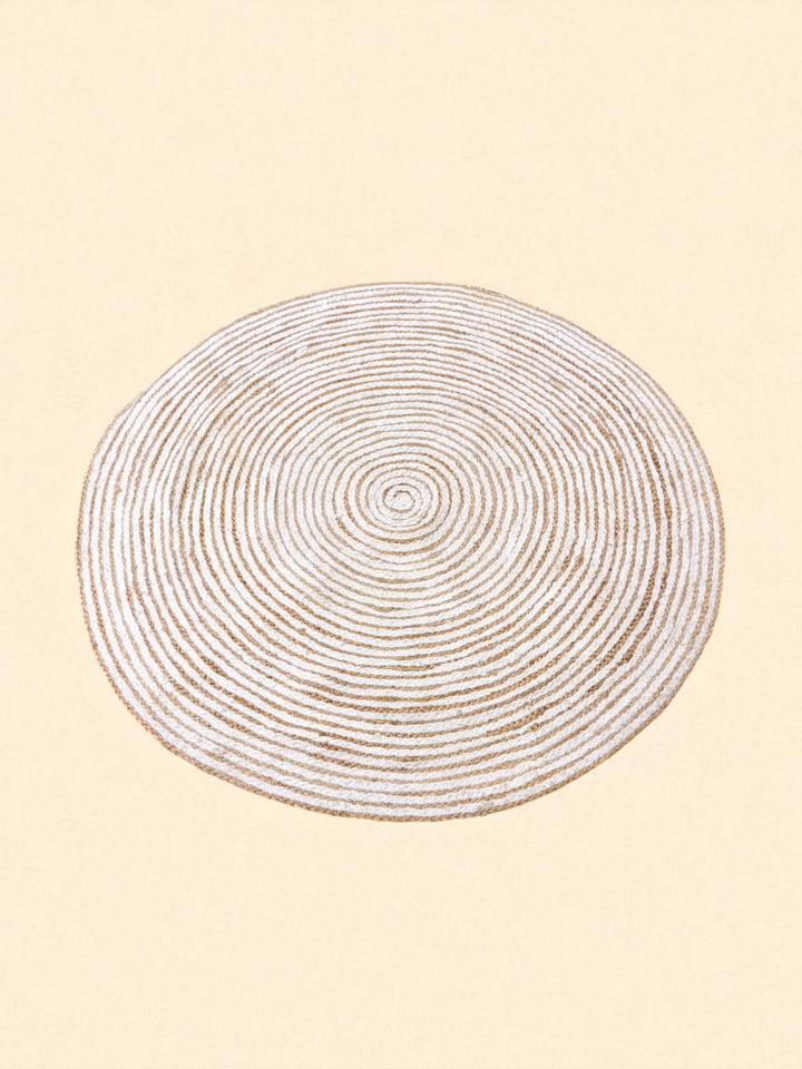 Braided Natural Round Jute Rug - Size: 3.3 x 3.3