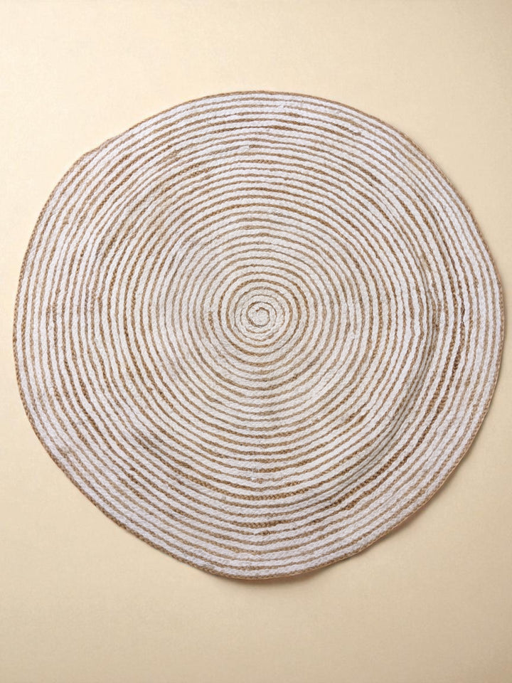 Braided Natural Round Jute Rug - Size: 3.3 x 3.3