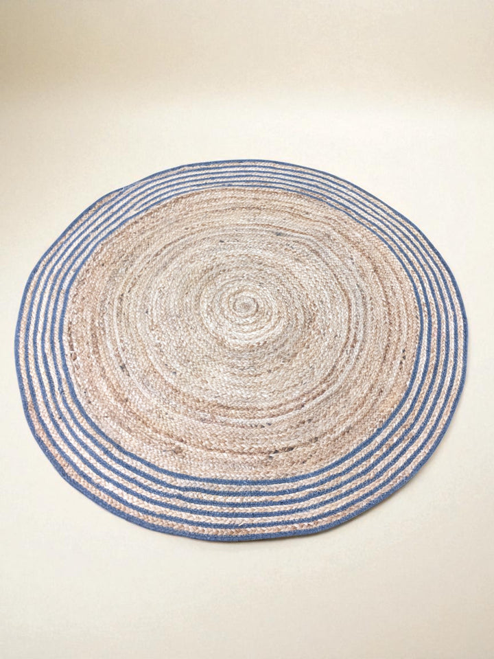 Braided Natural Round Jute Rug  - Size: 3.10 x 3.10