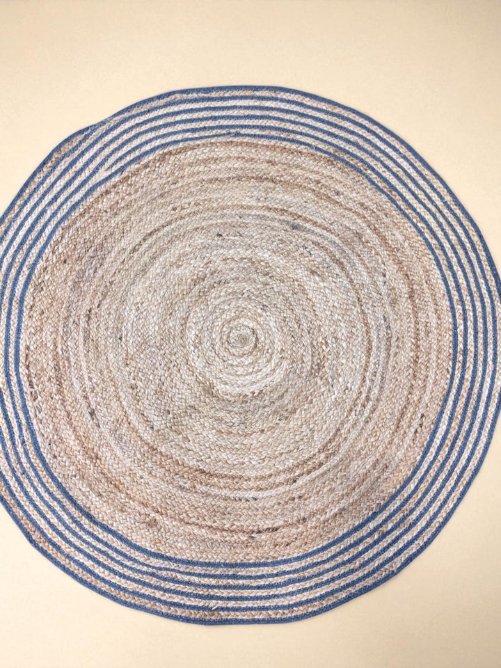 Braided Natural Round Jute Rug  - Size: 3.10 x 3.10