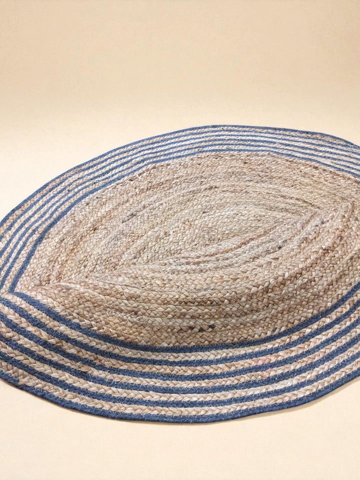 Braided Natural Round Jute Rug  - Size: 3.10 x 3.10