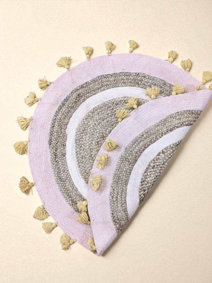 Braided Natural Round Jute Rug - Size: 3.2 x 3.2