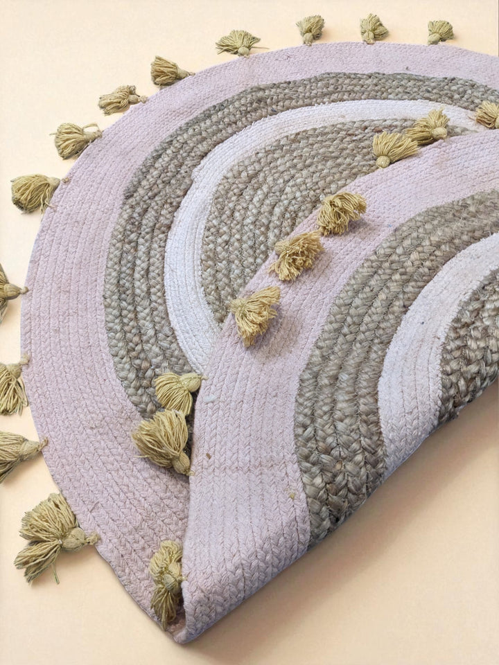 Braided Natural Round Jute Rug - Size: 3.2 x 3.2