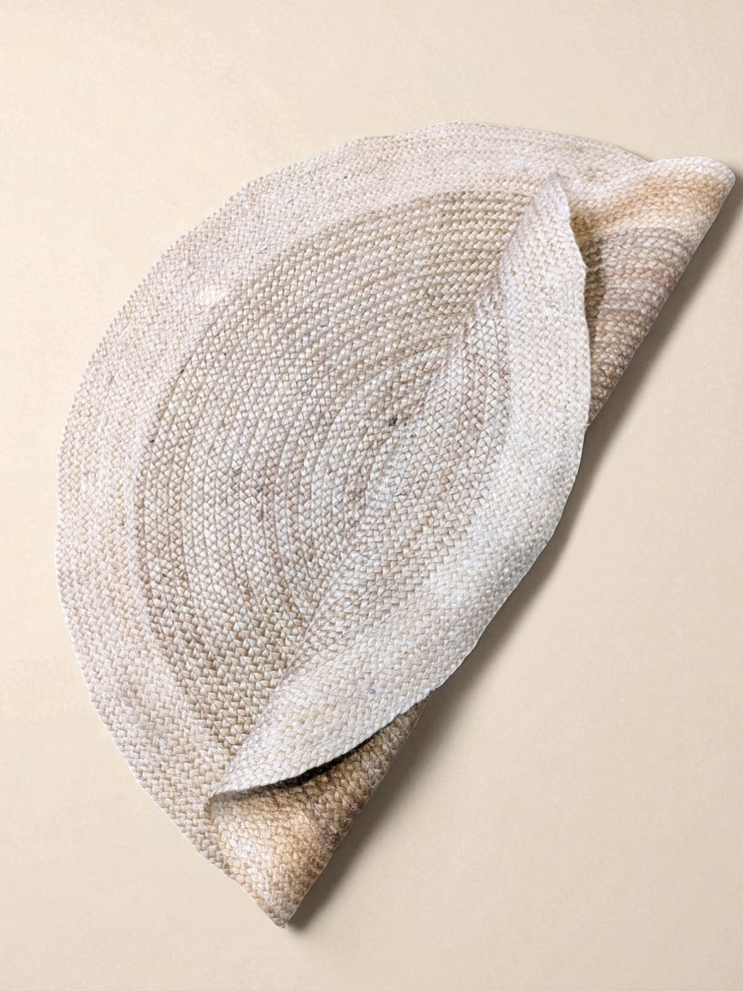 Braided Natural Round Jute Rug  - Size: 4.1 x 4.1