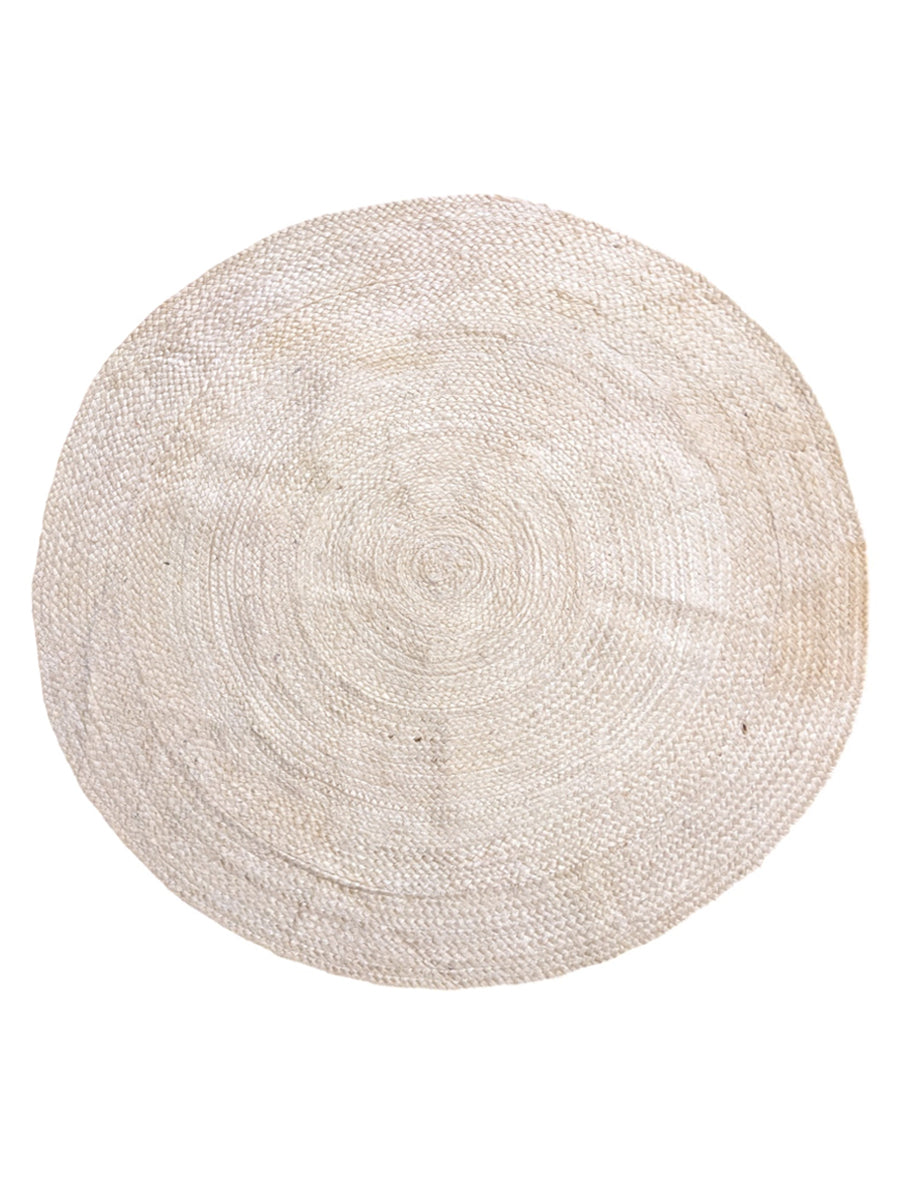 Braided Natural Round Jute Rug - Size: 3.7 x 3.7