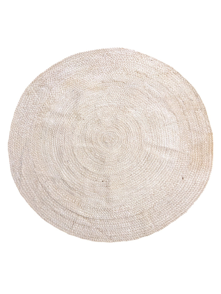 Braided Natural Round Jute Rug - Size: 3.7 x 3.7