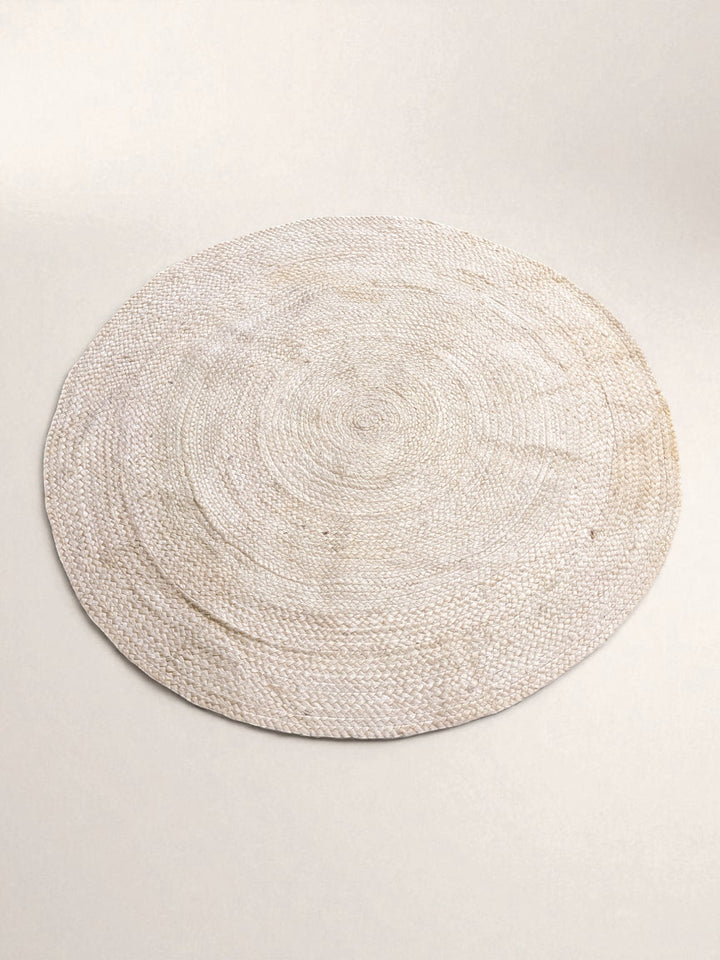 Braided Natural Round Jute Rug - Size: 3.7 x 3.7
