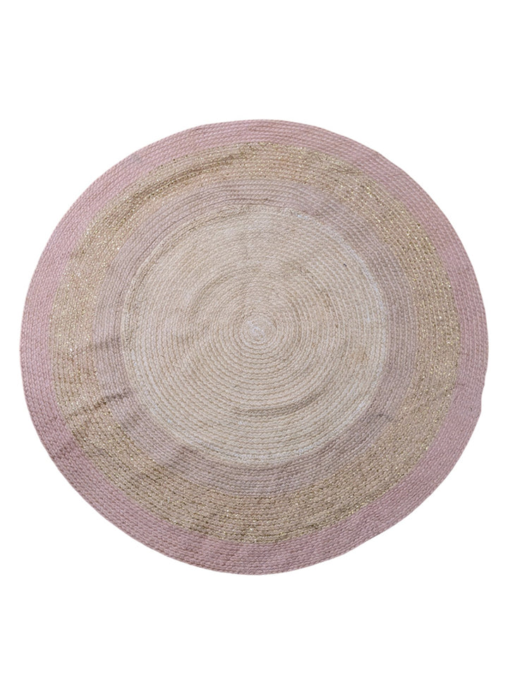 Braided Natural Round Jute Rug - Size: 4 x 4