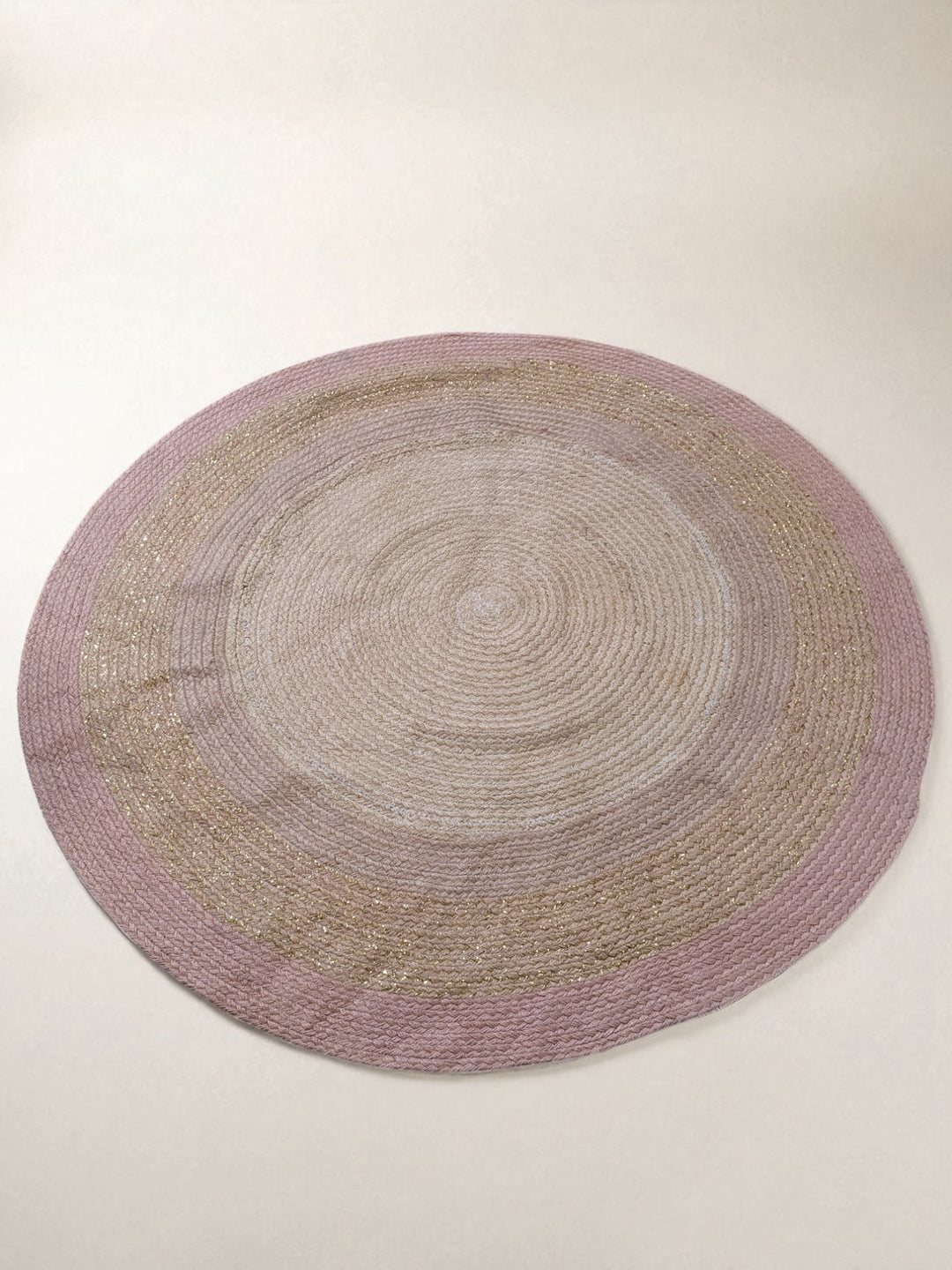 Braided Natural Round Jute Rug - Size: 4 x 4
