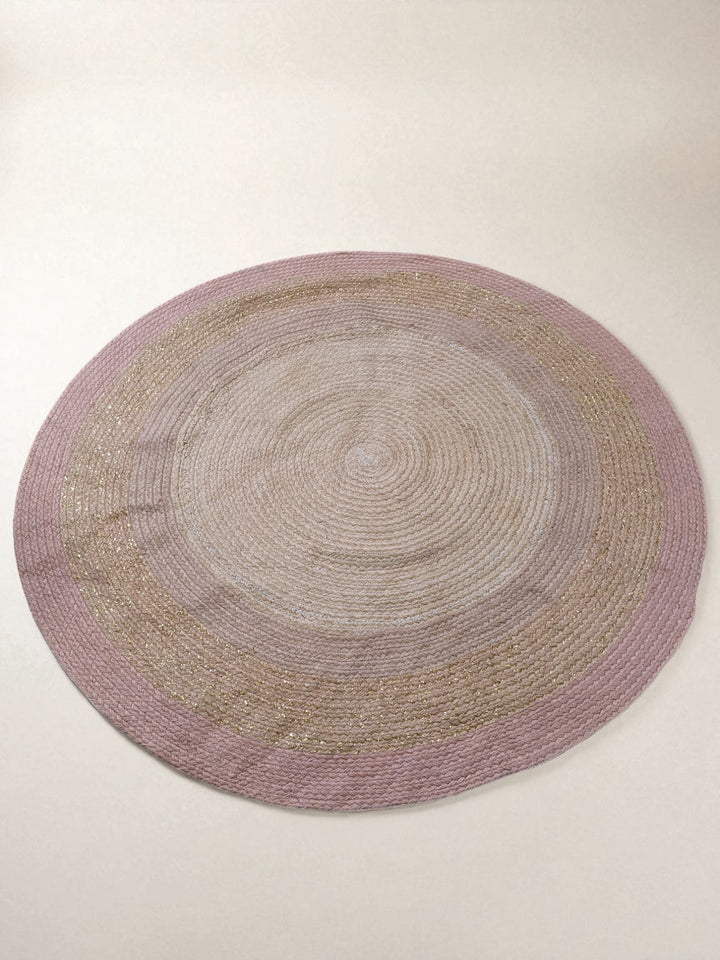 Braided Natural Round Jute Rug - Size: 4 x 4