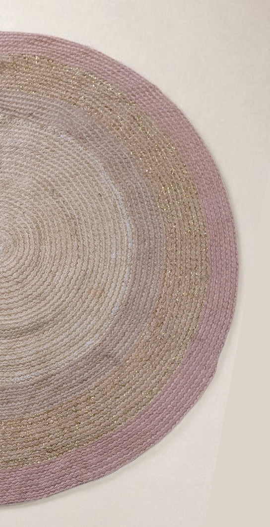 Braided Natural Round Jute Rug - Size: 4 x 4