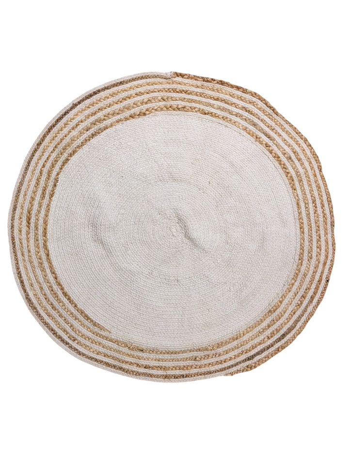 Braided Natural Round Jute Rug - Size: 3 x 3