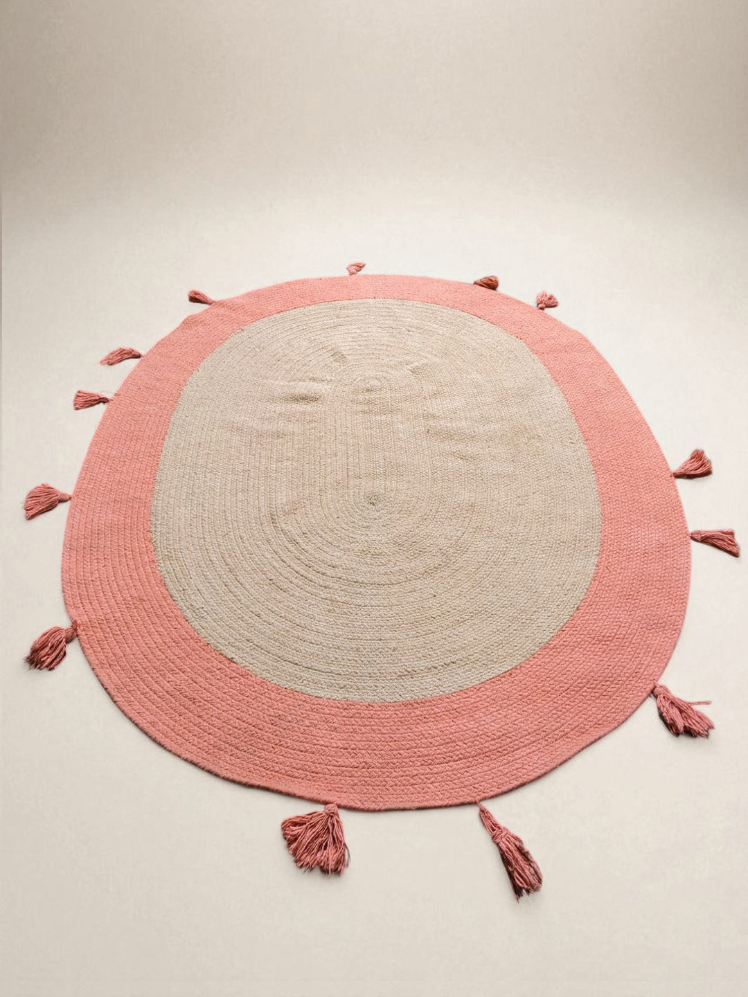 Braided Natural Oval Jute Rug - Size: 5.2 x 4