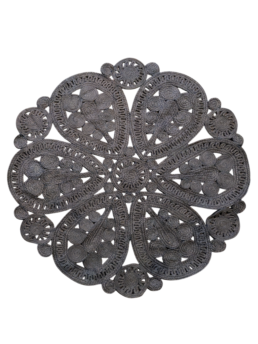 Braided Overdyed Round Jute Rug - Size: 4 x 4