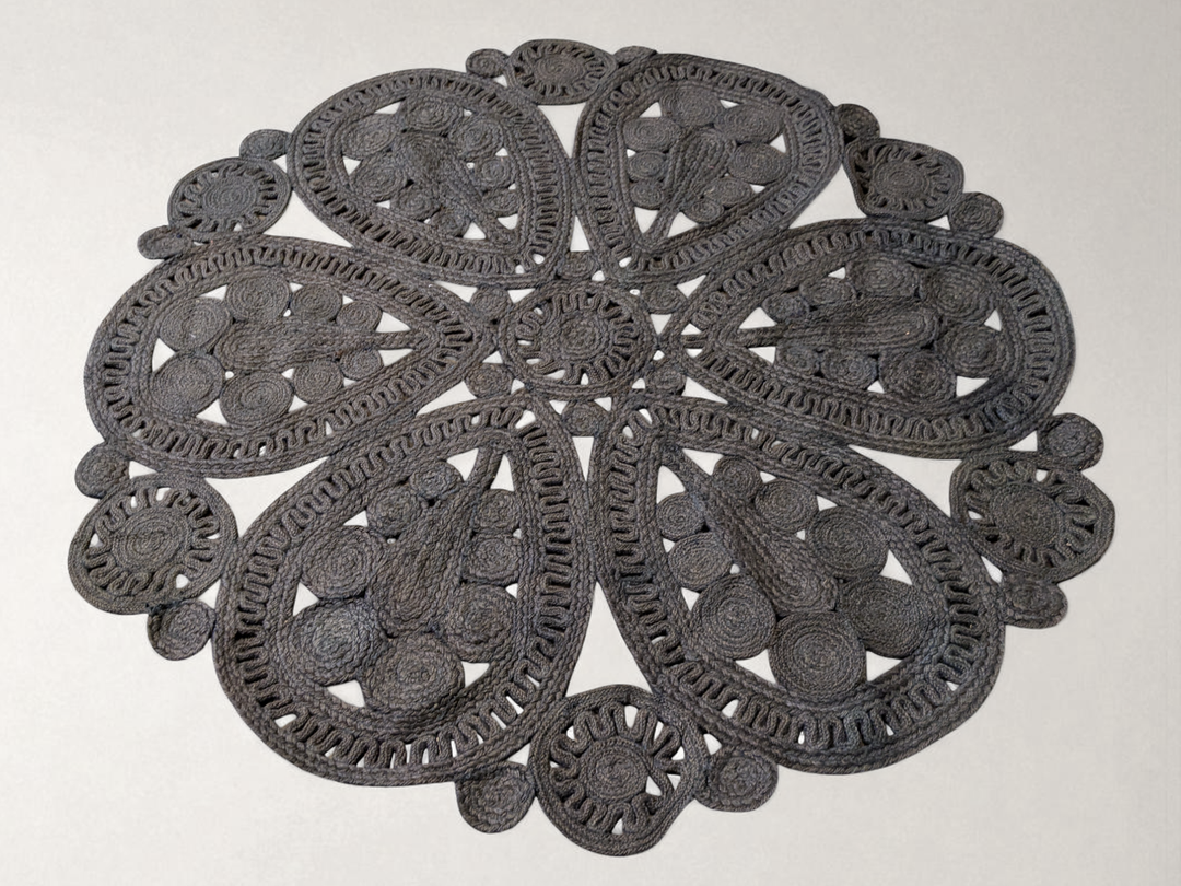 Braided Overdyed Round Jute Rug - Size: 4 x 4