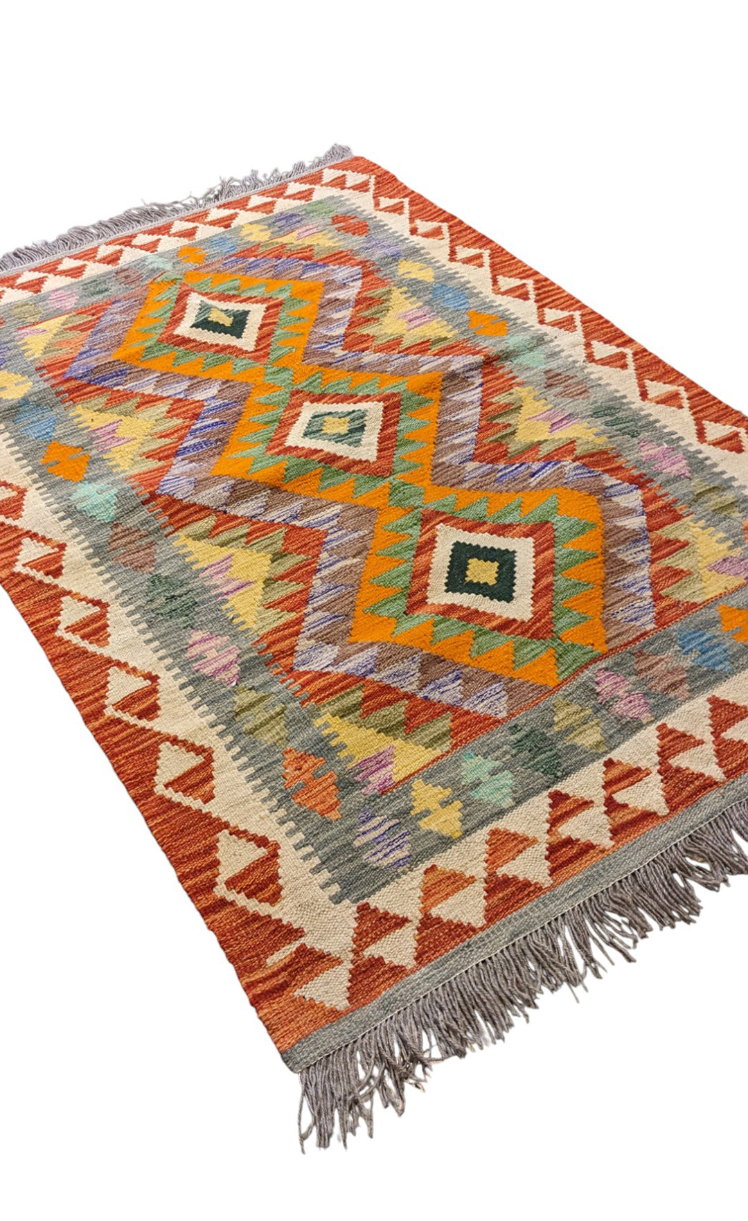 Maimana Afghanistan Kilim Rug - Size: 4.10 x 3.3
