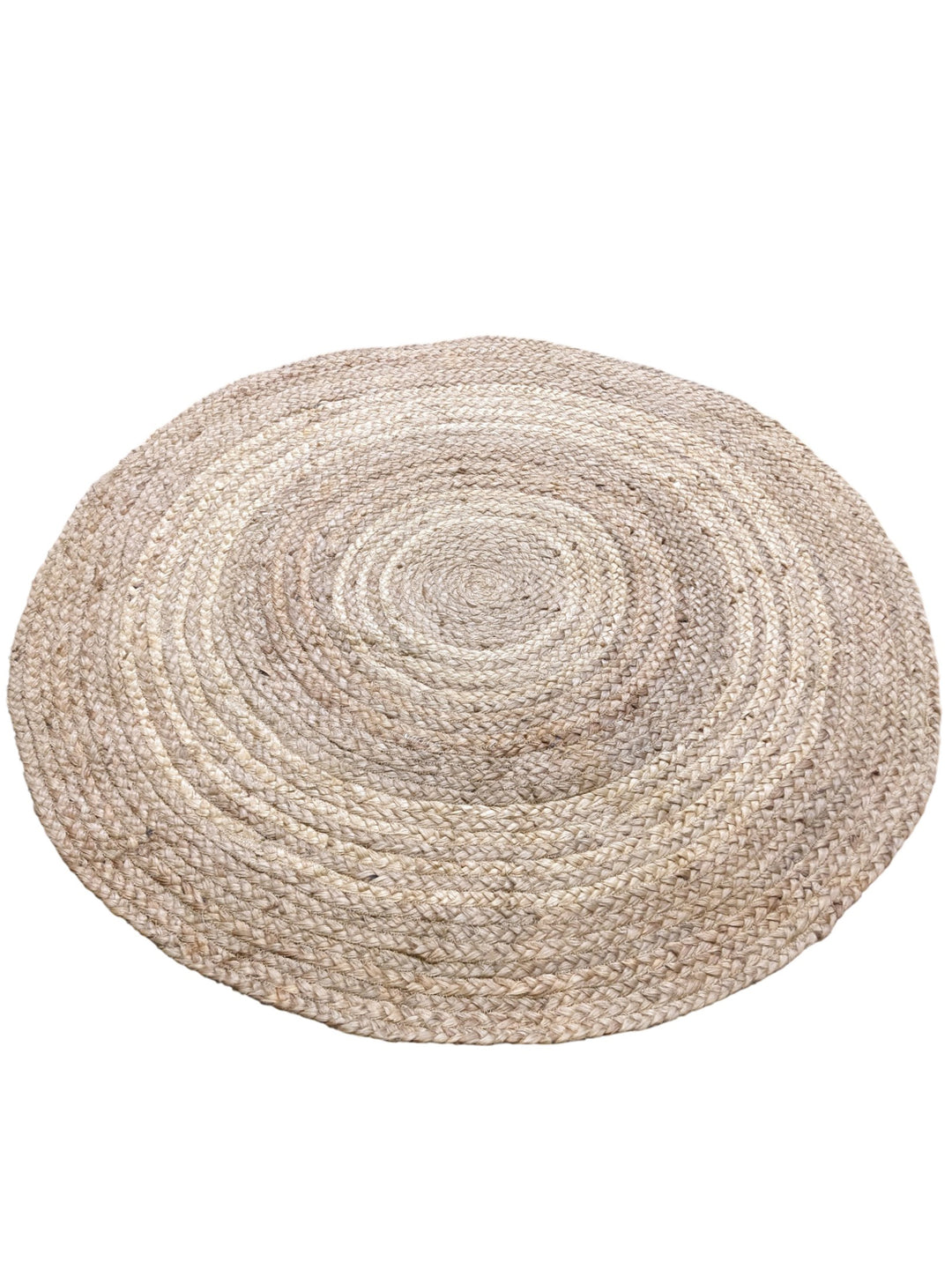 Braided Natural Round Jute Rug - Size: 3.4 x 3.4