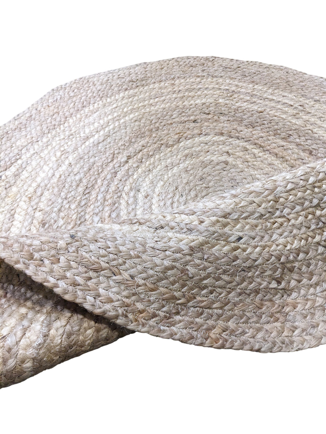 Braided Natural Round Jute Rug - Size: 3.4 x 3.4