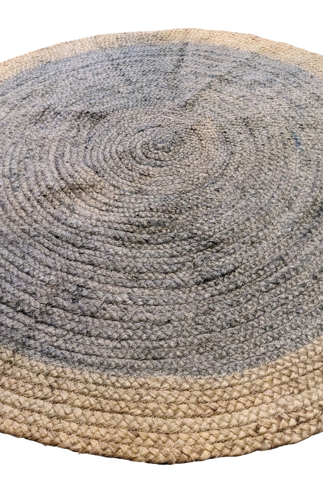 Braided Natural Round Jute Rug - Size: 4 x 4