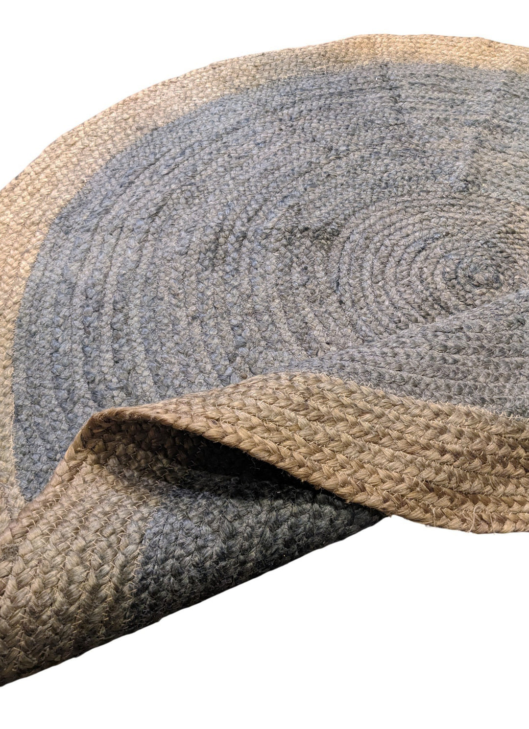 Braided Natural Round Jute Rug - Size: 4 x 4