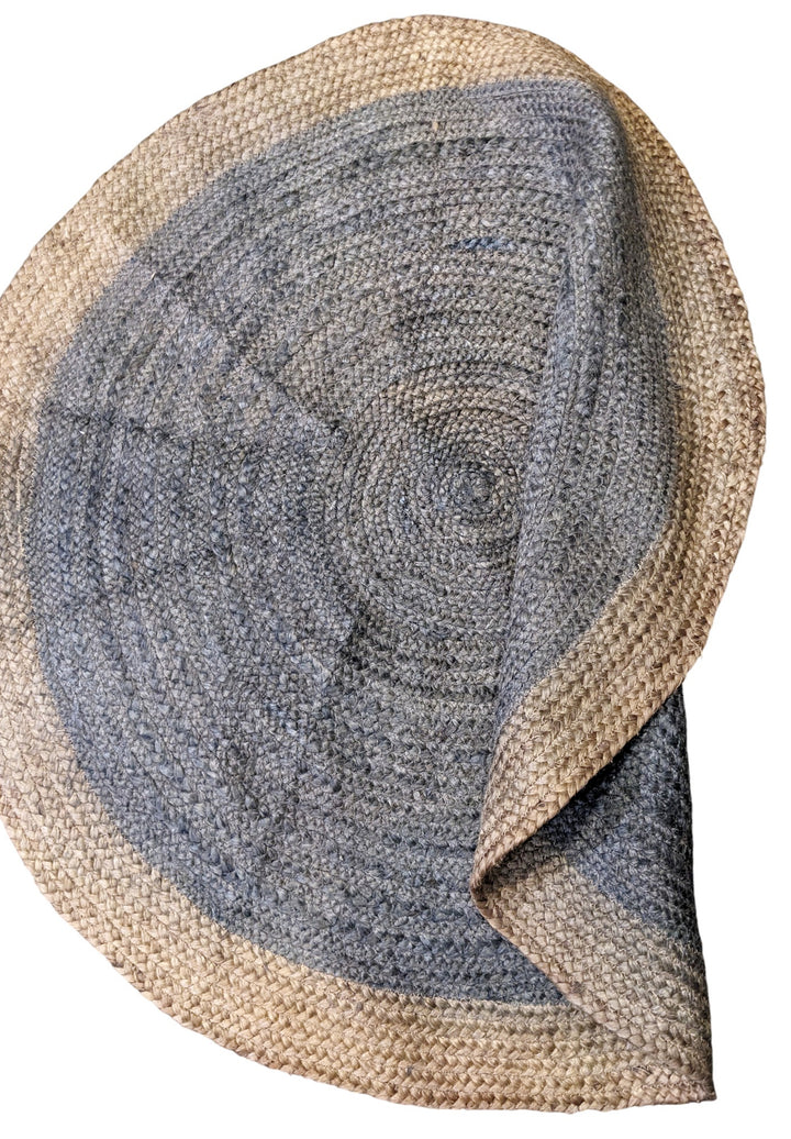 Braided Natural Round Jute Rug - Size: 4 x 4