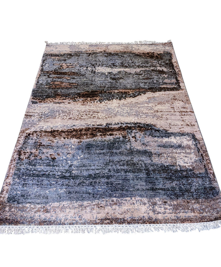 Modern Chobi Silk & Wool Rug - Size: 6 x 4.2