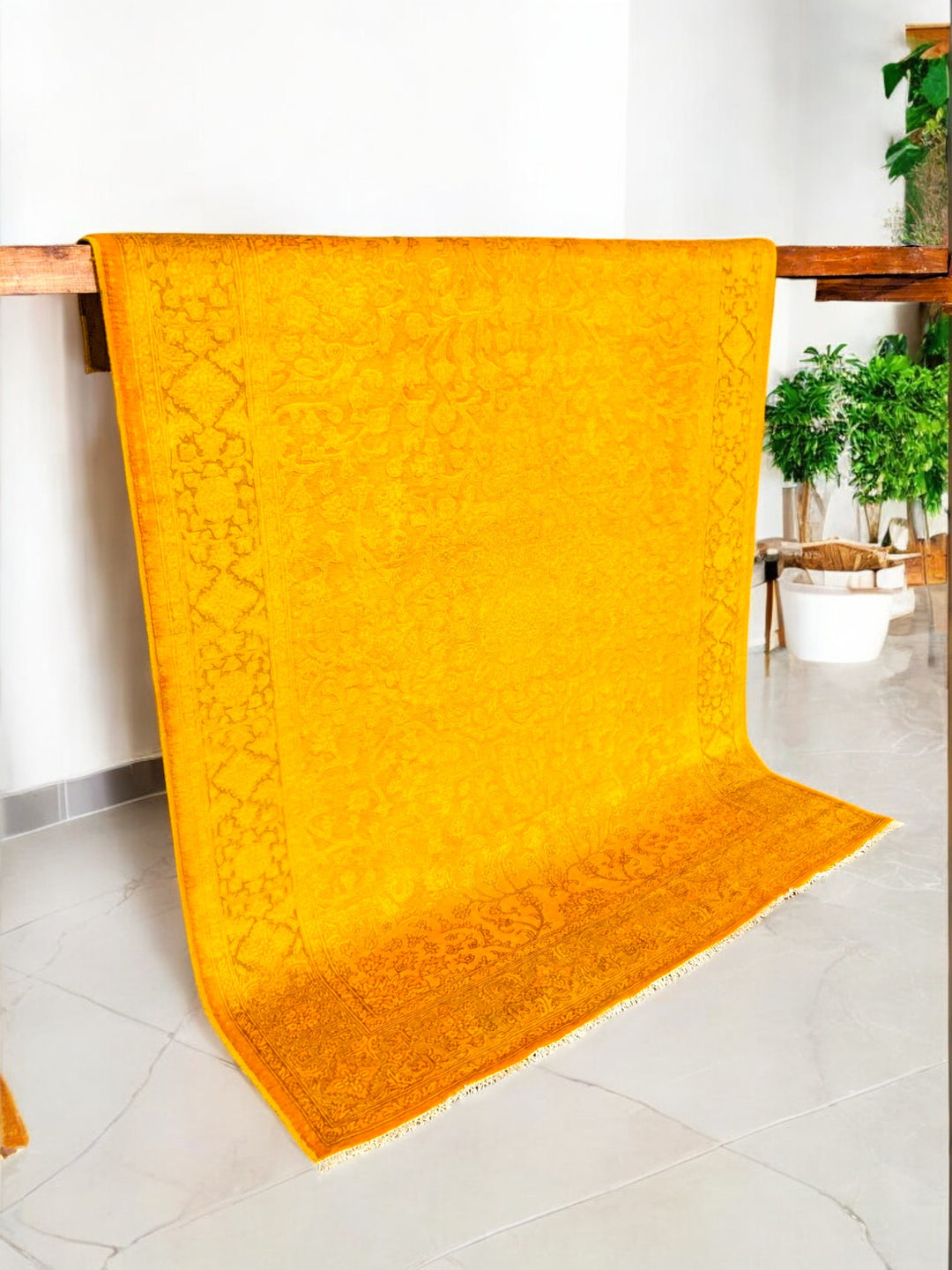 Oriental Silk Wash Chobi Rug - Size: 6.8 x 5.3